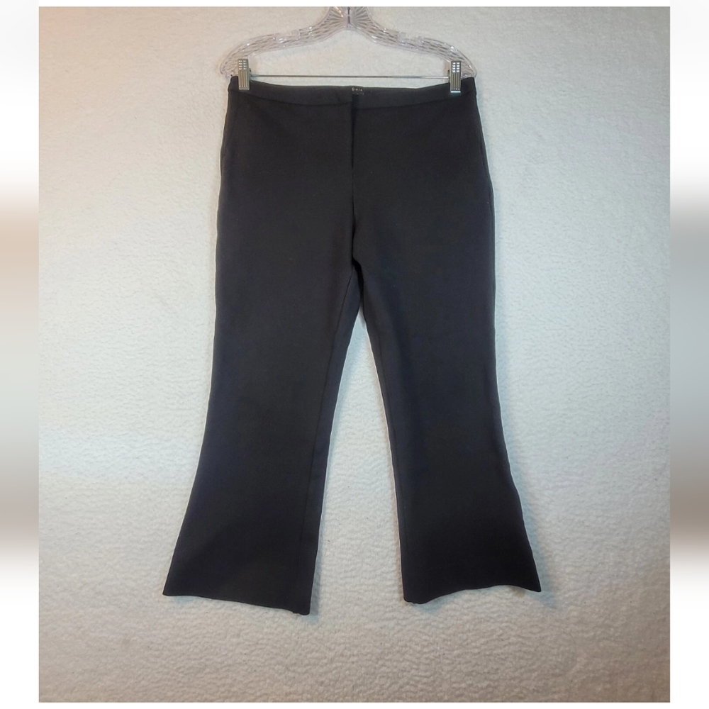 Max & Mia Dress Pants Women's Medium Cropped Straight Black Stretch 29x24